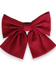 Summer Crystal - Elegant Oversized Satin Bow Barrette Hair Clip for Girls & Women - 1 Pack