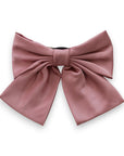 Summer Crystal - Elegant Oversized Satin Bow Barrette Hair Clip for Girls & Women - 1 Pack