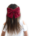 Summer Crystal - Elegant Oversized Satin Bow Barrette Hair Clip for Girls & Women - 1 Pack