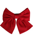 Summer Crystal - Elegant Oversized Satin Bow Barrette Hair Clip for Girls & Women - 1 Pack