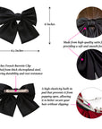 Summer Crystal - Elegant Oversized Satin Bow Barrette Hair Clip for Girls & Women - 1 Pack
