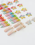 Summer Crystal 30Pcs 2 Inch Barrettes Metal Snap Hair Clips For Girls - Rainbow Gradient