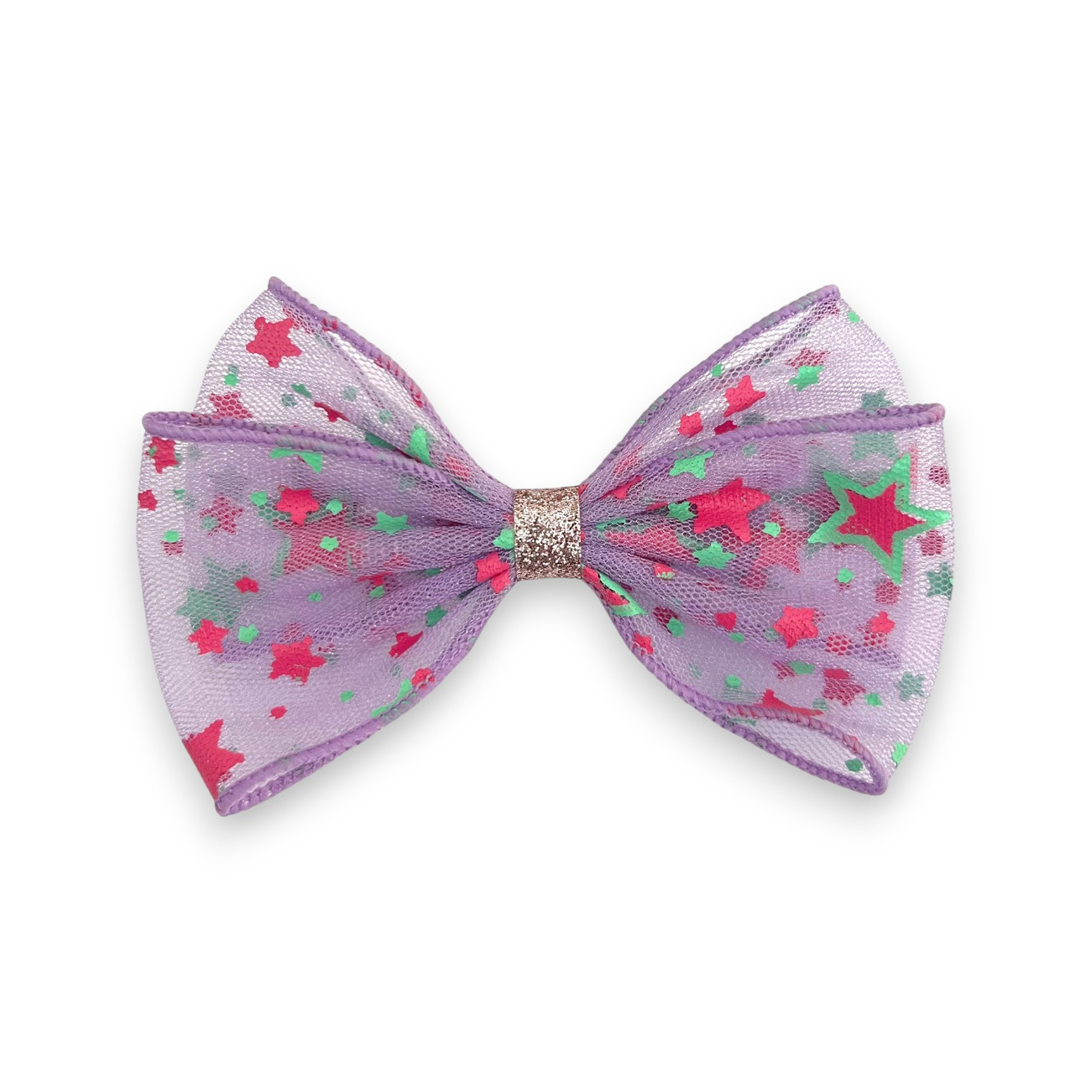 Summer Crystal - Starry Tulle Bow Hair Clip - 1 Pack