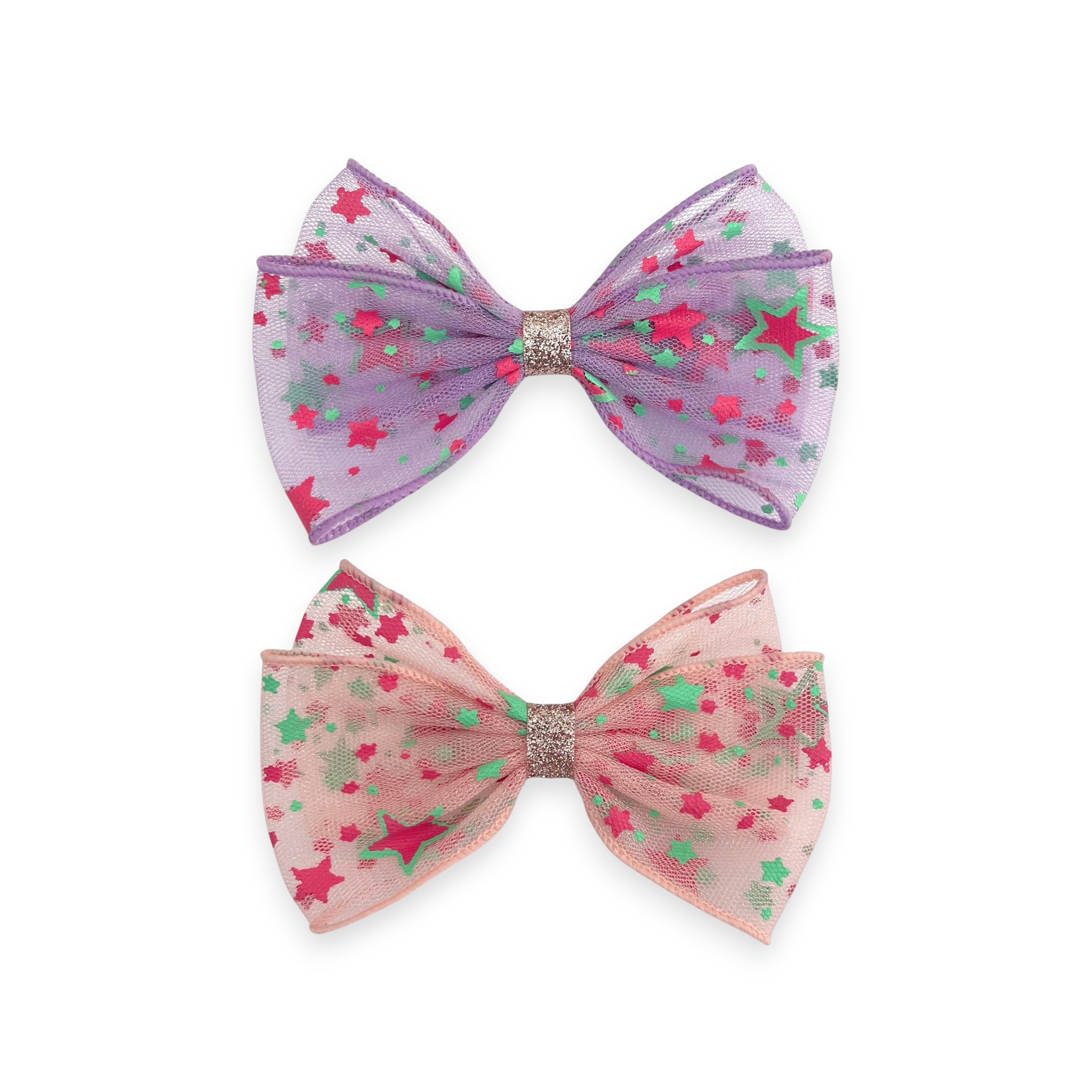 Girls' Starry Tulle Bow Hair Clip