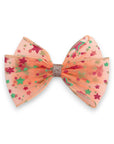 Summer Crystal - Starry Tulle Bow Hair Clip - 1 Pack