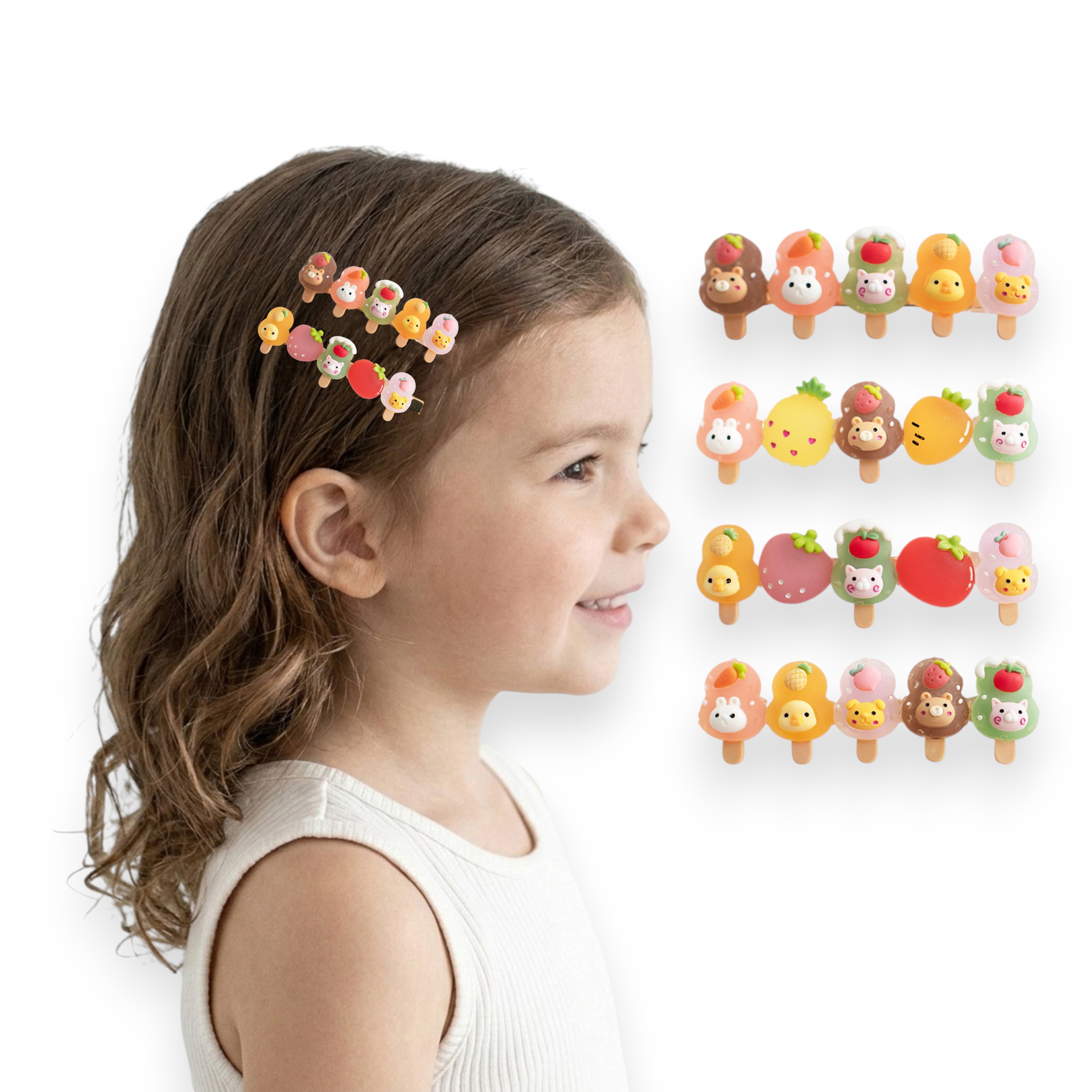 Girls' 4pk Mermaid Fantasy &amp; Sweet Popsicles Hair Clip Set
