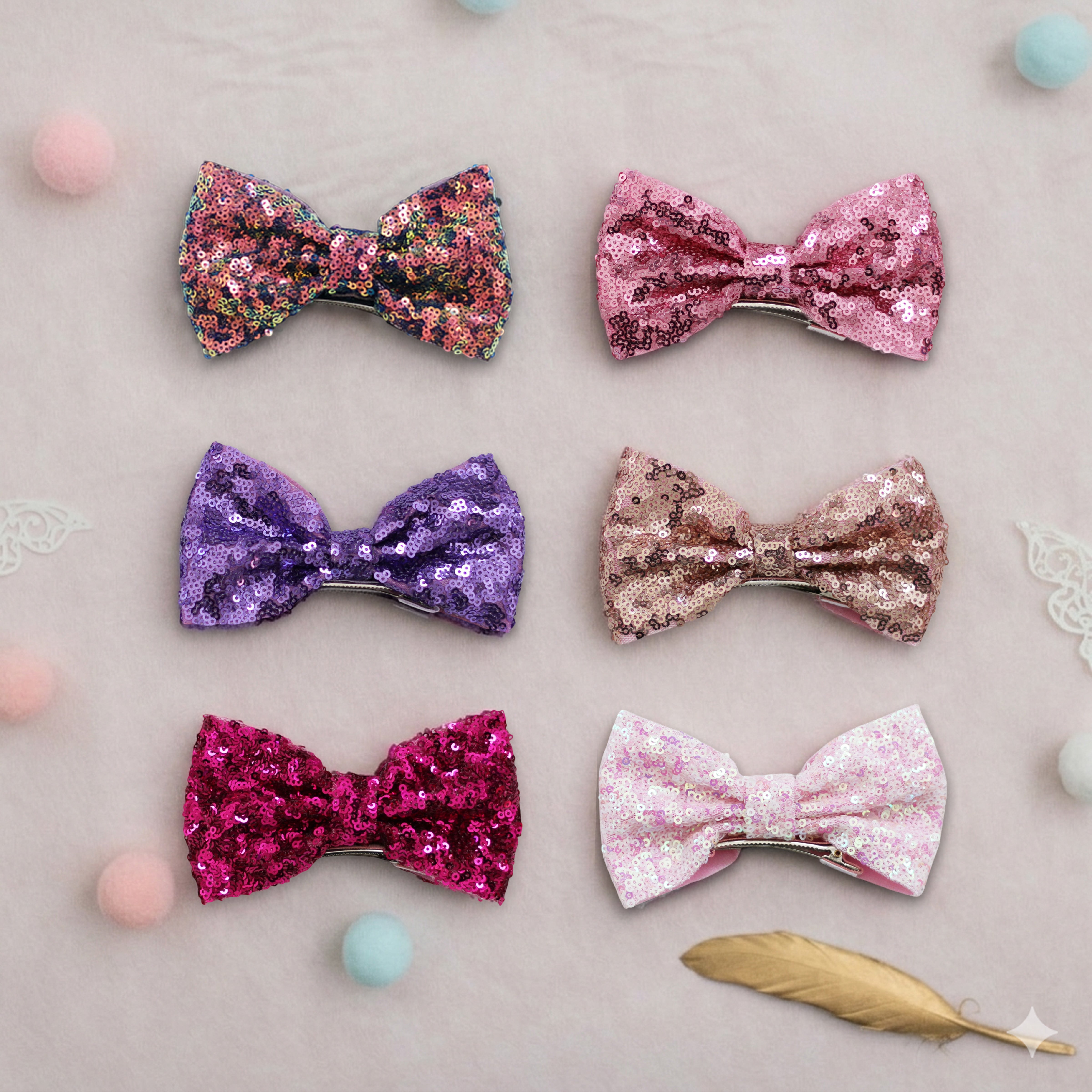 Girls' Vertical Bow Hair Clip for Competition and Dance Bun