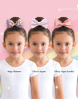 Girls' Vertical Bow Hair Clip for Competition and Dance Bun