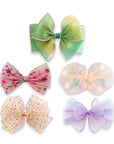 Girls' 5pk Tulle Bow Hair Clips Gift Set