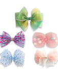 Girls' 5pk Tulle Bow Hair Clips Gift Set