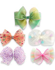 Girls' 5pk Tulle Bow Hair Clips Gift Set