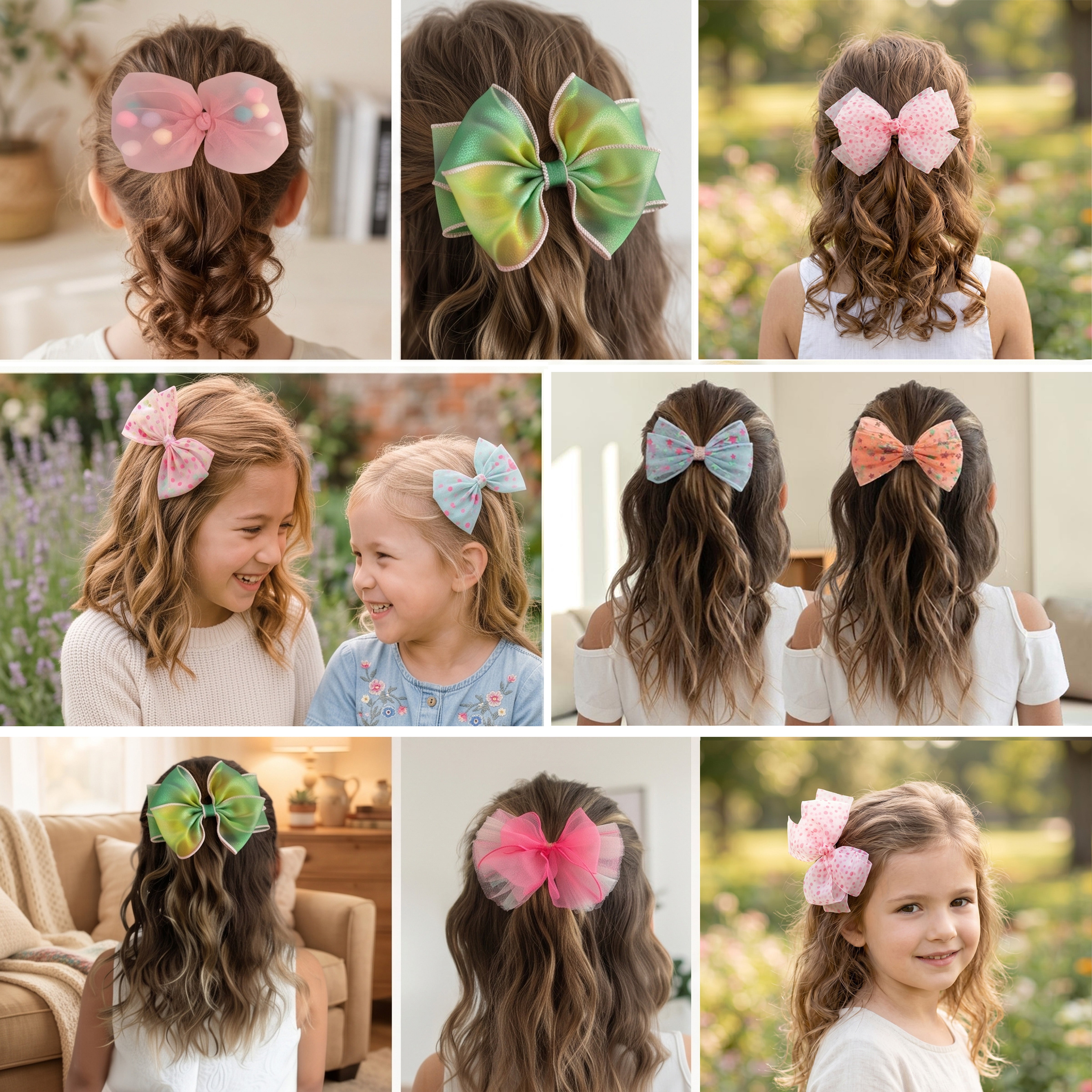 Girls' 5pk Tulle Bow Hair Clips Gift Set