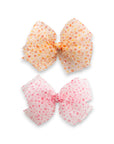 Girls' Sheer Tulle Bow with Dots Hair Clip