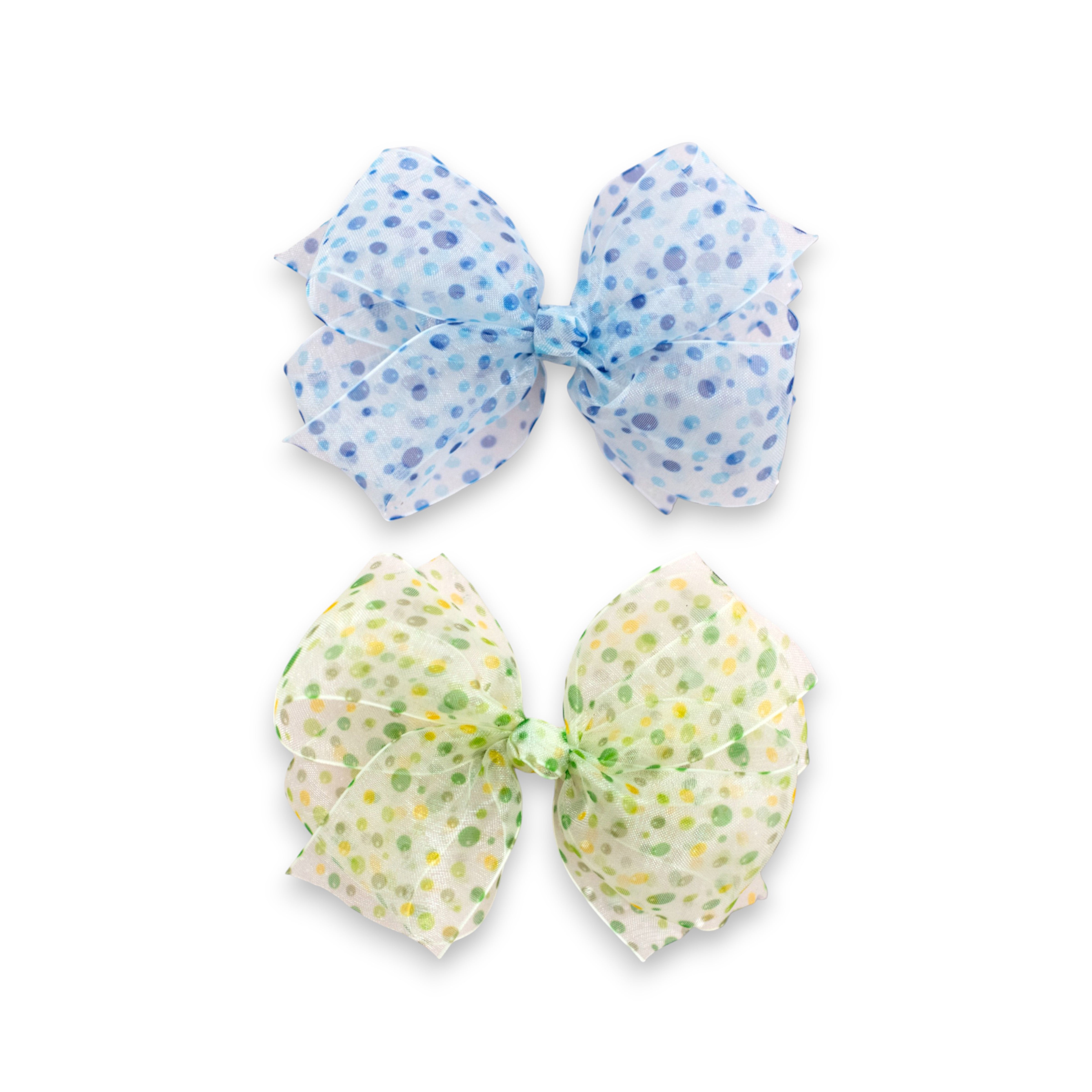Girls' Sheer Tulle Bow with Dots Hair Clip