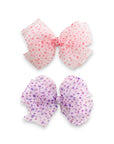Girls' Sheer Tulle Bow with Dots Hair Clip