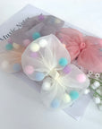 Summer Crystal - Tulle Bow with Pompoms Hair Clip - 1 Pack