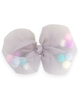 Summer Crystal - Tulle Bow with Pompoms Hair Clip - 1 Pack