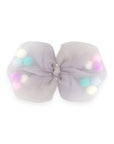 Girls' Tulle Bow with Pompoms Hair Clip