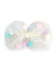 Girls' Tulle Bow with Pompoms Hair Clip