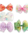 Girls' 5pk Tulle Bow Hair Clips Gift Set