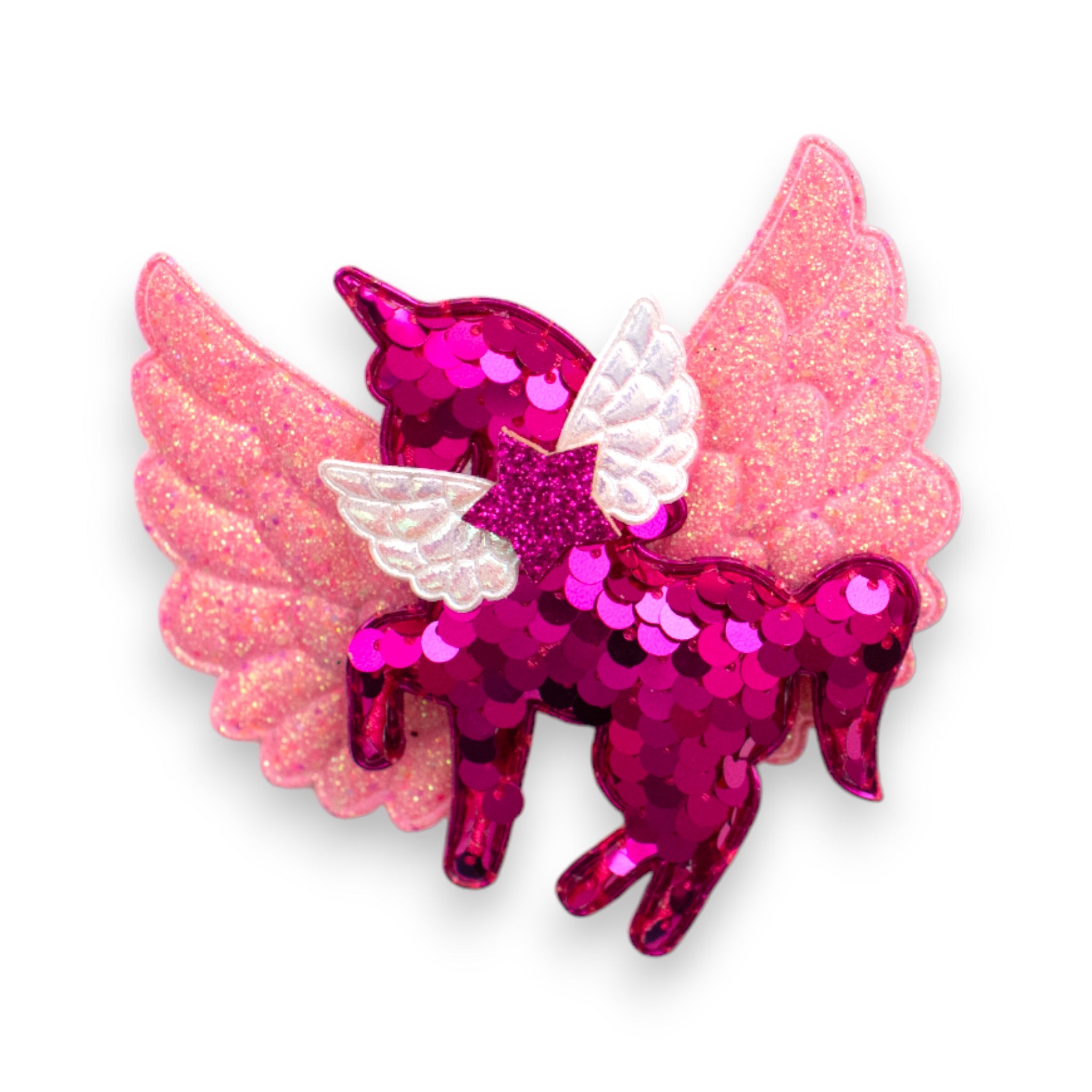 Summer Crystal Sparkling Glitter Wings Sequins Unicorn Hair Clip