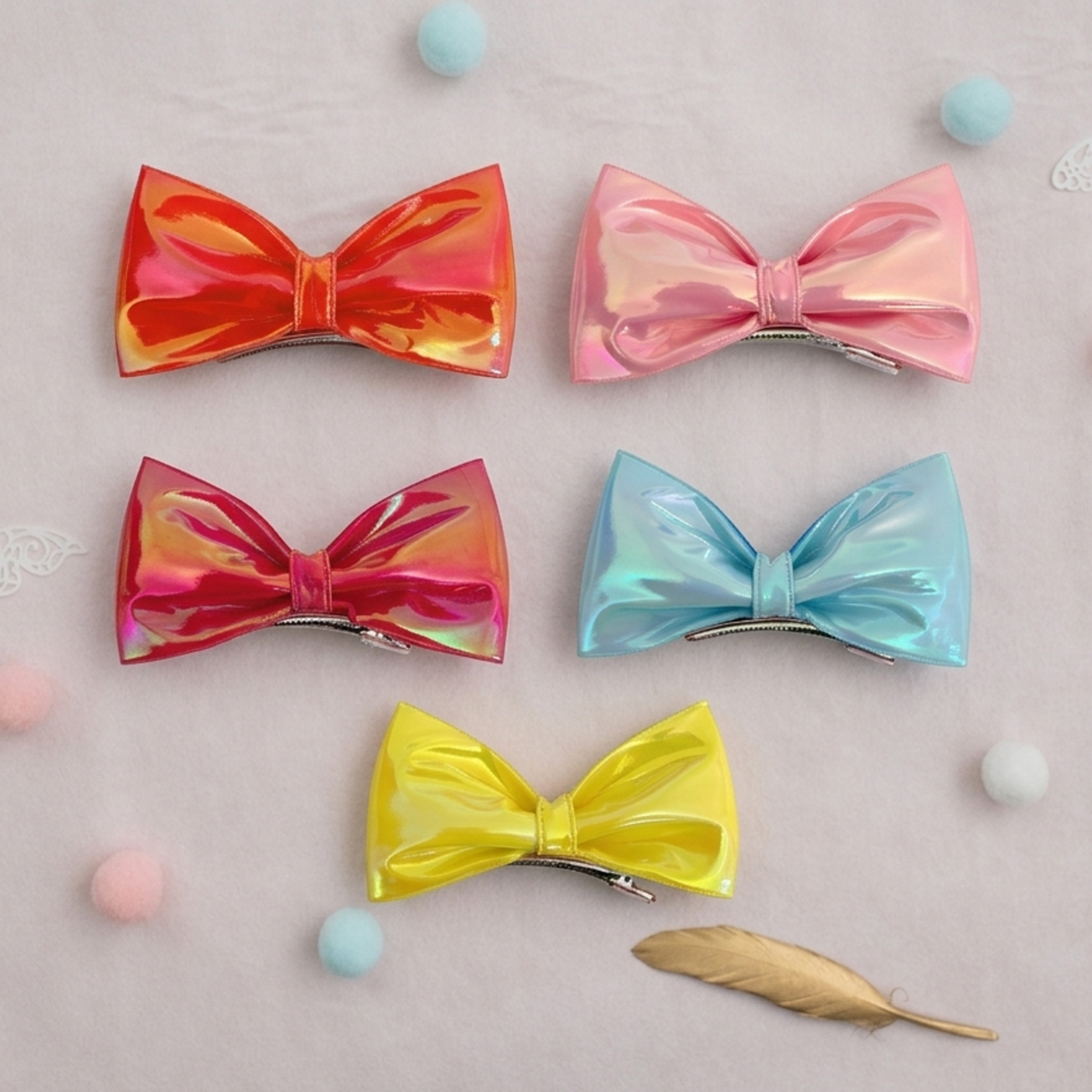 Girls' Vertical Bow Hair Clip for Competition and Dance Bun